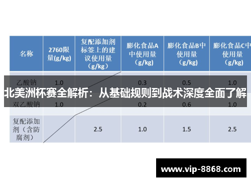 北美洲杯赛全解析：从基础规则到战术深度全面了解