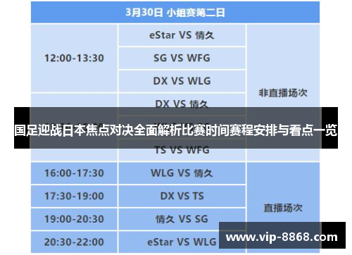 国足迎战日本焦点对决全面解析比赛时间赛程安排与看点一览